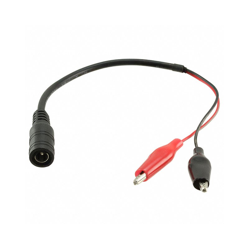 1 pcs : 1328 - Cable Assembly Barrel Jack - 2.1mm ID, 5.5mm OD to Alligator Clips (2) 0.85' (260.4mm)