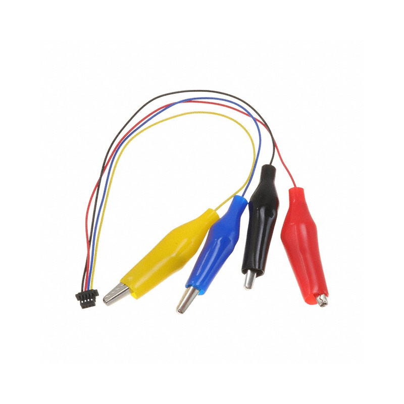 1 pcs : 4398 - Cable Assembly Rectangular 04 pos Plug to Alligator Clips (4) 0.49' (150.0mm)