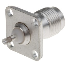 1 pcs - RS PRO, jack Bulkhead Mount TNC Connector, 50Ω, Solder Termination, Straight Body