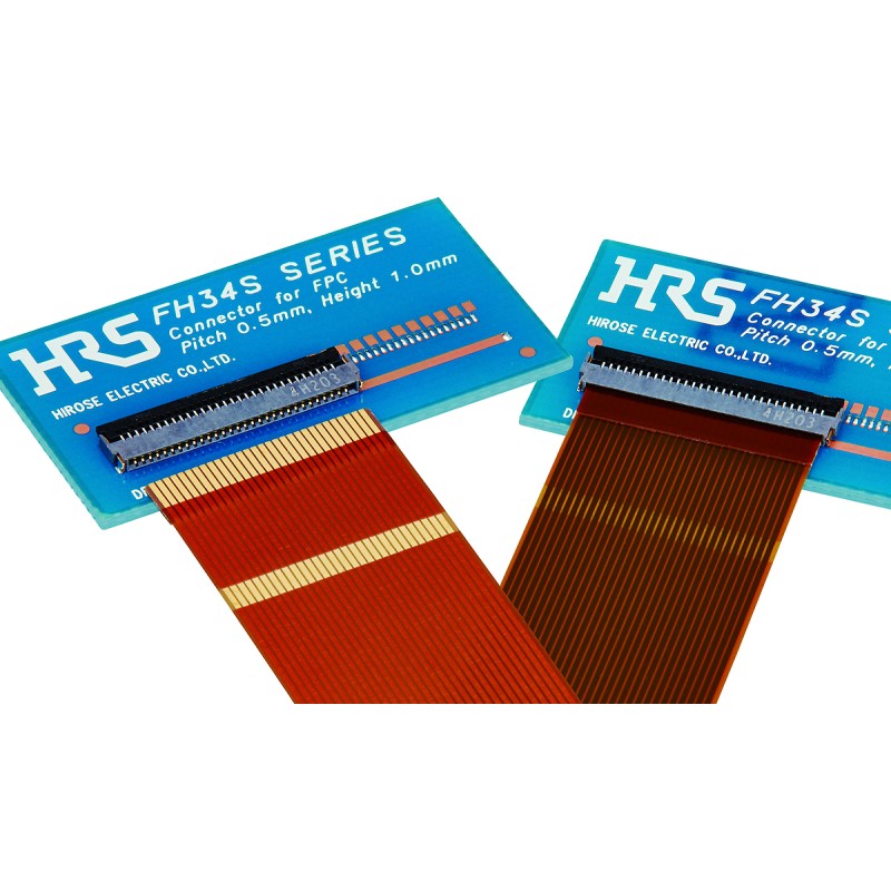 1 pcs - Hirose, FH34SRJ 0.5mm Pitch 50 Way Straight Female FPC Connector, ZIF Top and Bottom contact