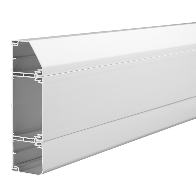 2 pcs - Schneider Electric Mita White Perimeter Trunking - Closed Slot, W180 mm x D52mm, L3m, uPVC