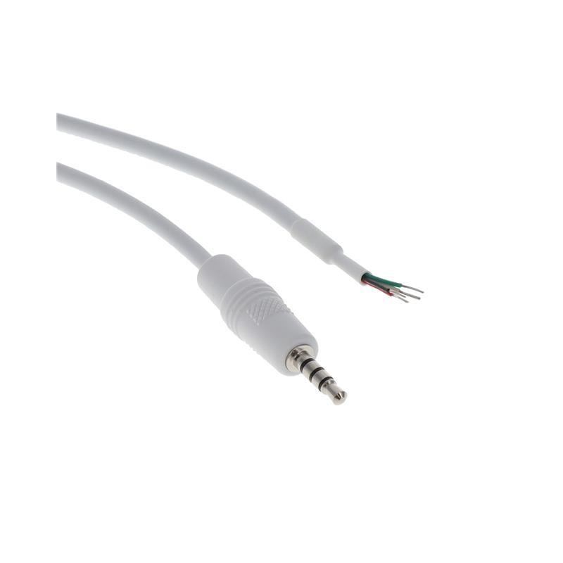 1 pcs : A-AV-02-45-28-091-S1 - Cable 4 Conductor Phone Plug, 3.5mm (1/8') To Cable (Round) 3.0' (91.44cm)