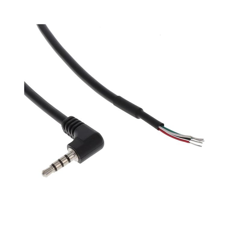 1 pcs : A-AV-02-45-28-091-S2 - Cable 4 Conductor Phone Plug, 3.5mm (1/8'), Right Angle To Cable (Round) 3.0' (91.44cm)