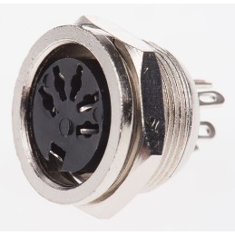 1 pcs - RS PRO 5 Pole Din Socket, 4A, 100 V ac, Female, Panel Mount