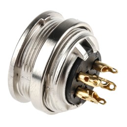 1 pcs - Lumberg, KFV 6 Pole M16 Din Socket, DIN EN 60529, 5A, 250 V ac IP40, Female, Panel Mount