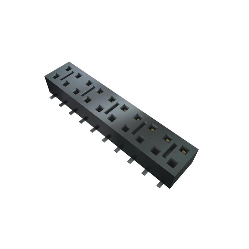 2 pcs - Samtec HLE Series Straight Surface Mount PCB Socket, 10-Contact, 2-Row, 2.54mm Pitch, Solder Termination