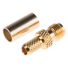 1 pcs - RS PRO, jack Cable Mount SMA Connector, 50Ω, Crimp Termination, Straight Body