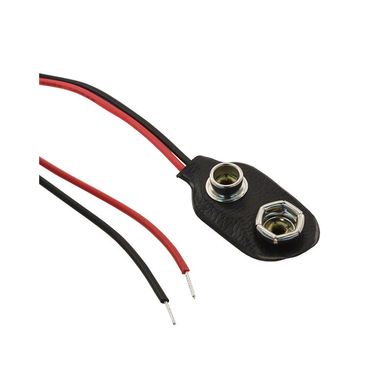 1 pcs : 233 - Battery Connector, Snap 9V 1 Cell Wire Leads - 6' (152.4mm)