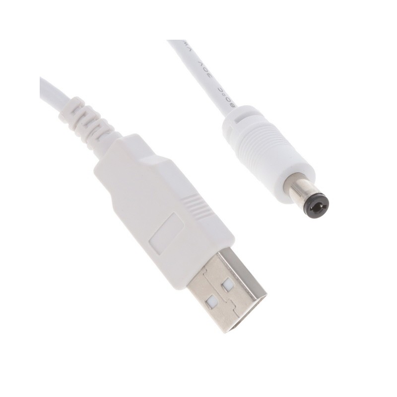 1 pcs : USBA1M8C10WH(R) - Cable Assembly Barrel Jack - 2.1mm ID, 5.5mm OD to USB A Plug 6.00' (1.83m)