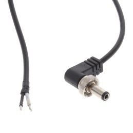 1 pcs : LRLW11852M0TT(R) - Cable Assembly 2.5mm ID, 5.5mm OD Plug, Right Angle, Thread Lock, to Wire Leads Round 6.6' (2.00m)