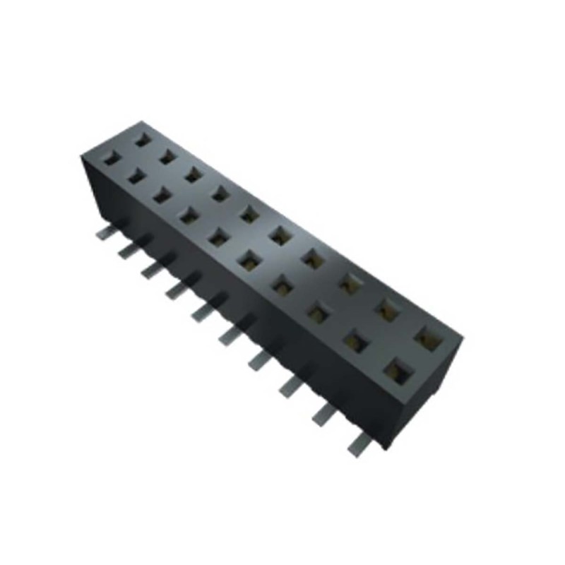 2 pcs - Samtec MMS Series Straight Through Hole Mount PCB Socket, 9-Contact, 1-Row, 2mm Pitch, Solder Termination