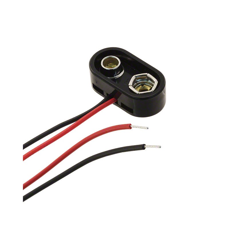 1 pcs : 81-4 - Battery Connector, Snap 9V 1 Cell Wire Leads - 4' (101.6mm)