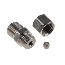 1 pcs - RS PRO In-Line Thermocouple Compression Fitting for Use with Thermocouple, 1/4 BSP, 3.175mm Probe