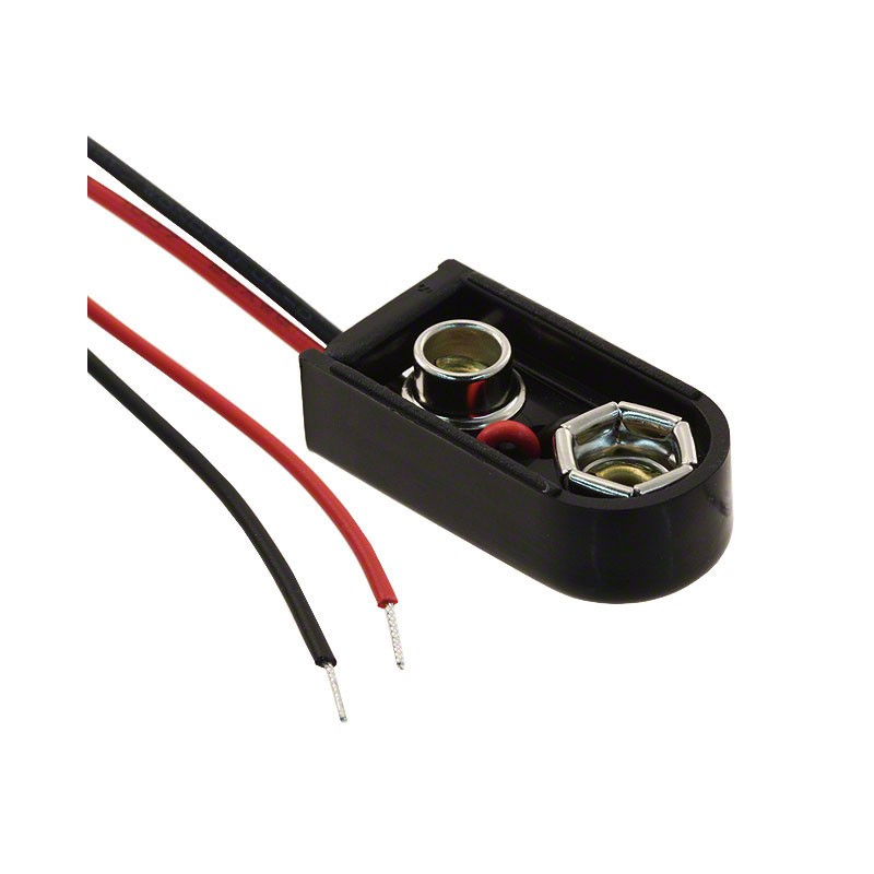 1 pcs : 84-4 - Battery Connector, Snap 9V 1 Cell Wire Leads - 4' (101.6mm)