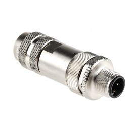 1 pcs - Binder Circular Connector, 4 Contacts, Cable Mount, M12 Connector, Plug, Male, IP67, 713 Series