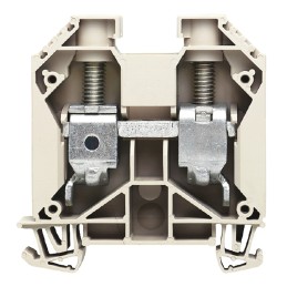 2 pcs - Weidmuller W Series Dark Beige Feed Through Terminal Block, Single-Level, Screw Termination