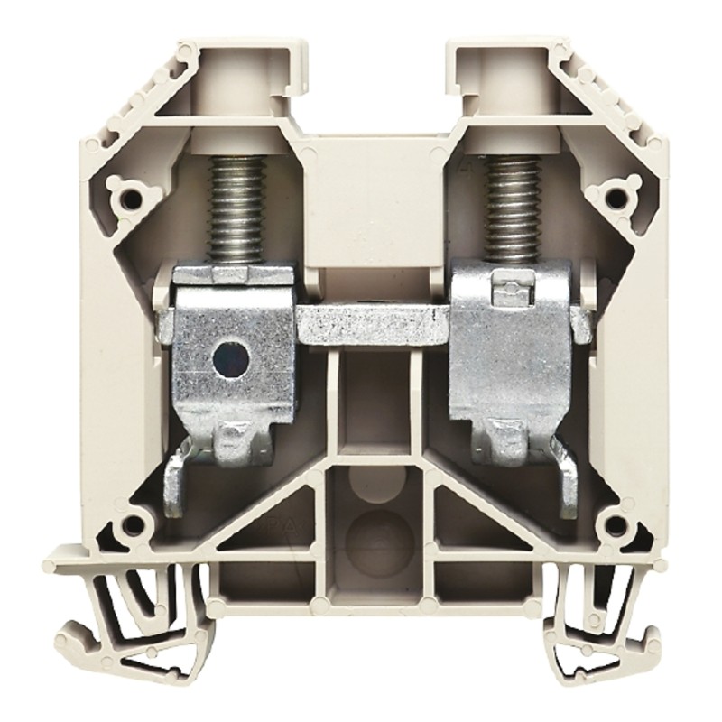 2 pcs - Weidmuller W Series Dark Beige Feed Through Terminal Block, Single-Level, Screw Termination