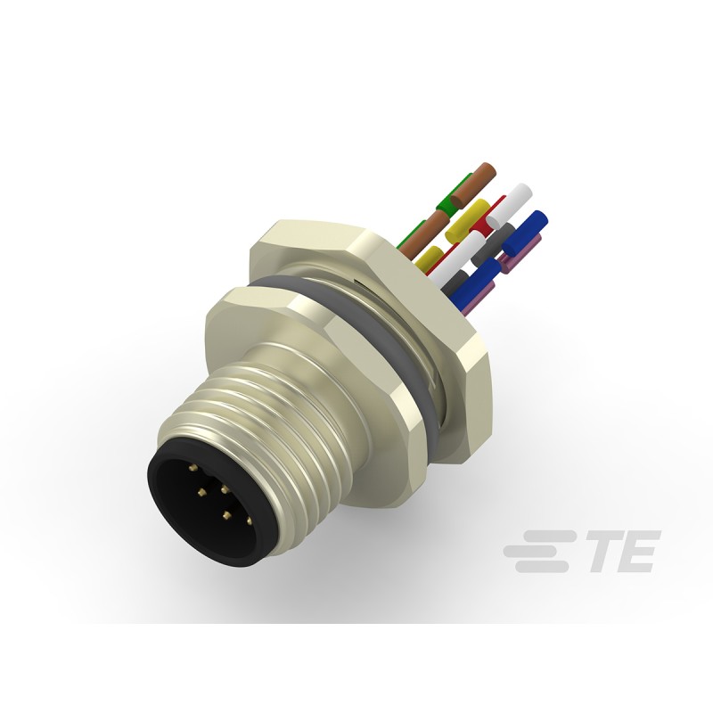 1 pcs - TE Connectivity Circular Connector, 8 Contacts, Front Mount, M12 Connector, Plug, Male, IP67