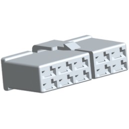 10 pcs - TE Connectivity, FASTON .250 10 Way Nylon Crimp Terminal Housing, Natural