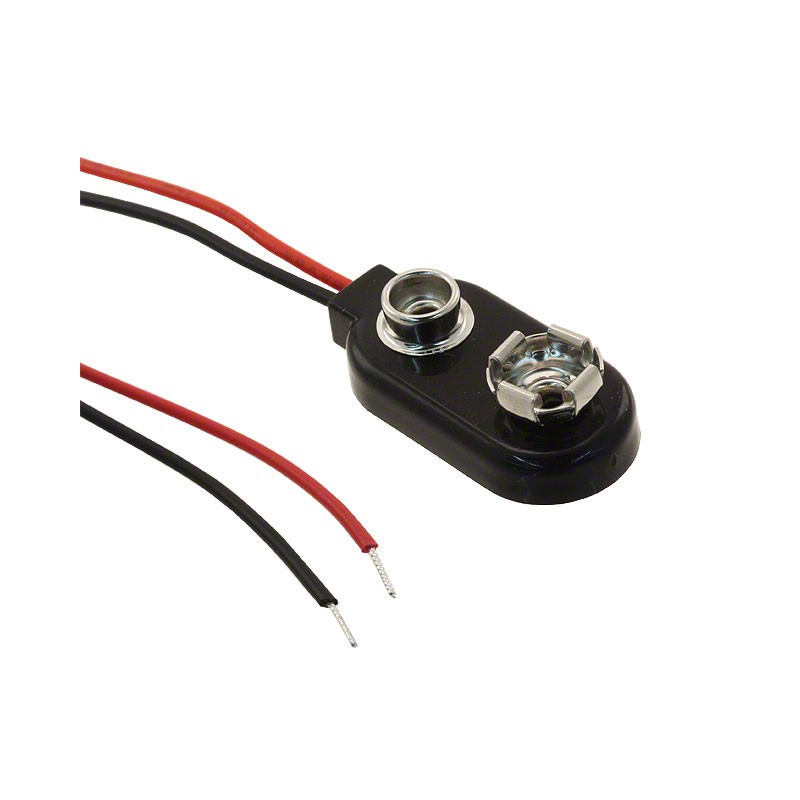 1 pcs : 2239 - Battery Connector, Snap 9V 1 Cell Wire Leads - 6' (152.4mm)