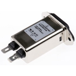 1 pcs - Schaffner 6A, 250 V ac Male Panel Mount IEC Filter FN9222EU-6-06, Faston