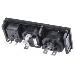 1 pcs - Bulgin C13, C14 Snap-In IEC Connector Socket, Plug, 10A, 250 V, Fuse Size 5 x 20mm