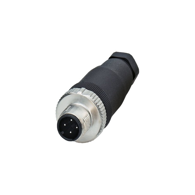 1 pcs - Phoenix Contact Circular Connector, 4 Contacts, Cable Mount, M12 Connector, Plug, Male to Female, IP67, SACC Series