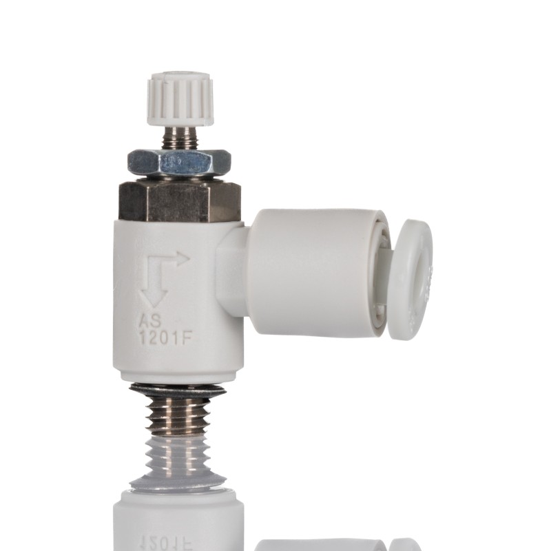 1 pcs - SMC AS Series Threaded Flow Regulator, M5 x 0.8 Male Inlet Port x M5 x 0.8 Male Outlet Port x 4mm Tube Outlet Port