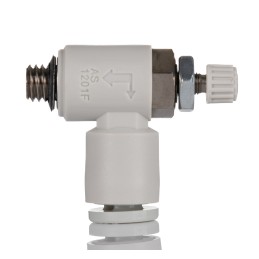 1 pcs - SMC AS Series Threaded Flow Regulator, M5 x 0.8 Male Inlet Port x M5 x 0.8 Male Outlet Port x 4mm Tube Outlet Port