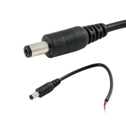 10 pcs : 69-A1P - Cable Assembly 2.1mm ID, 5.5mm OD Plug to Wire Leads Round 0.48' (146.05mm)