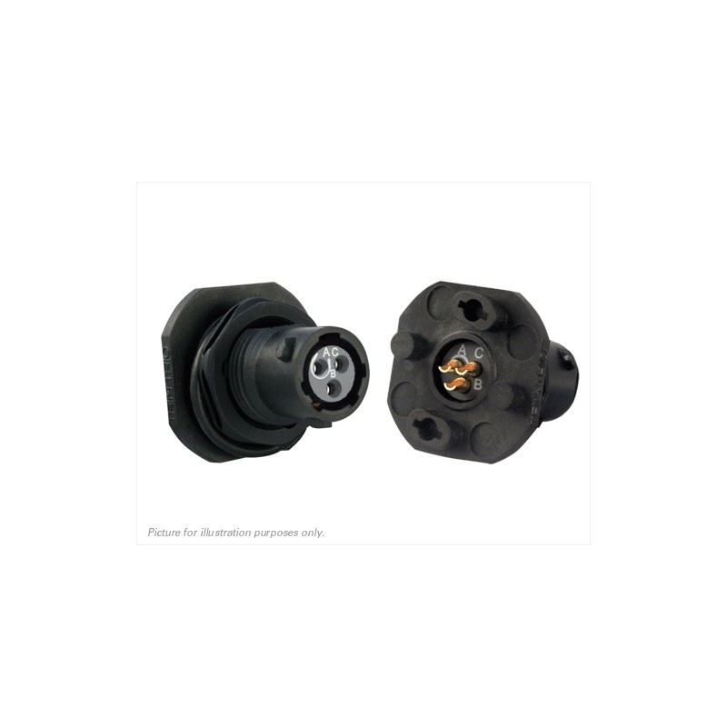 1 pcs - Souriau Circular Connector, 3 Contacts, Panel Mount, Plug, Female, IP68, IP69K, UTS Series