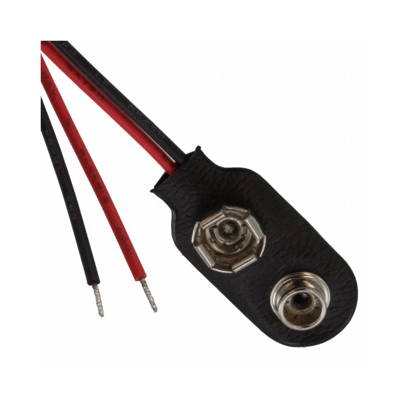 1 pcs : BS3I-HD - Battery Connector, Snap 9V 1 Cell Wire Leads - 3' (76.2mm)