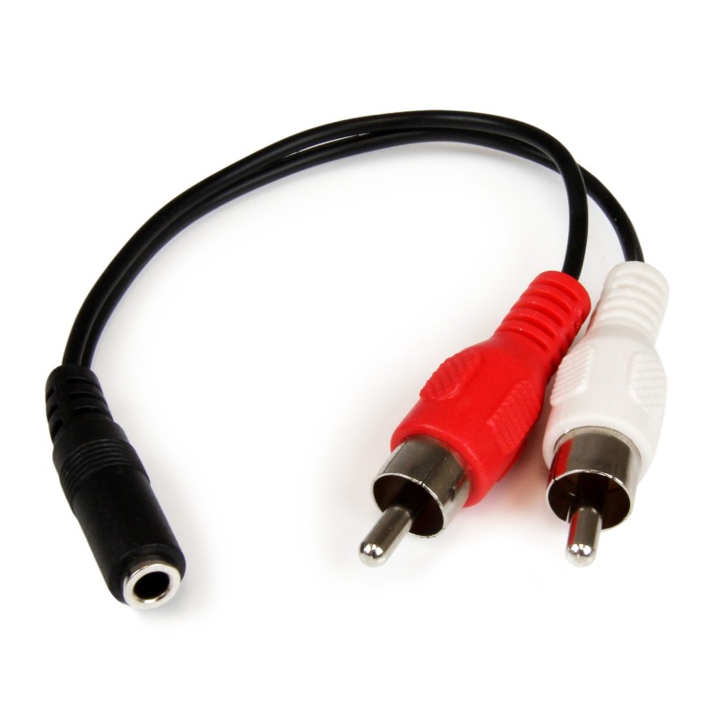 1 pcs : MUFMRCA - Cable Stereo (3 Conductor, TRS) Phone Jack, 3.5mm (1/8') To Phono (RCA) Plug (2) 0.5' (15.20cm)