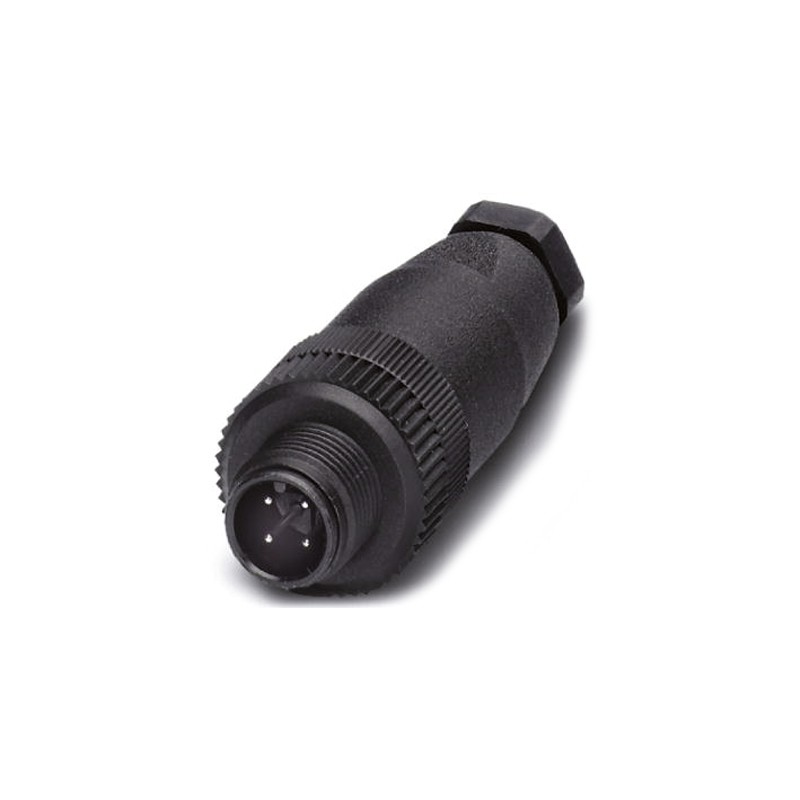 1 pcs - Phoenix Contact Circular Connector, 4 Contacts, Cable Mount, M12 Connector, Plug, Male, IP67, SACC Series