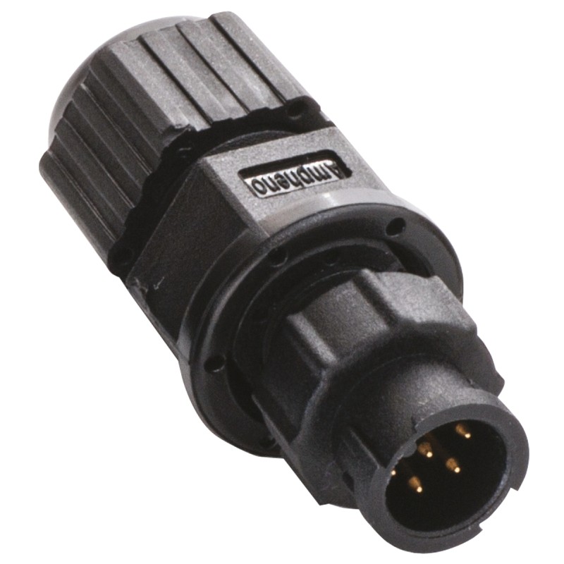 1 pcs - Amphenol Industrial Circular Connector, 6 Contacts, Panel Mount, Miniature Connector, Plug, Male, IP67, Ceres Series