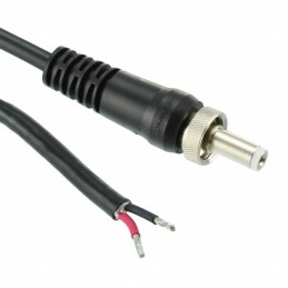 1 pcs : CAS761KS07984 - Cable Assembly 2.0mm ID, 5.5mm OD Plug, Thread Lock, Sealed, to Wire Leads Round 6.6' (2.00m)