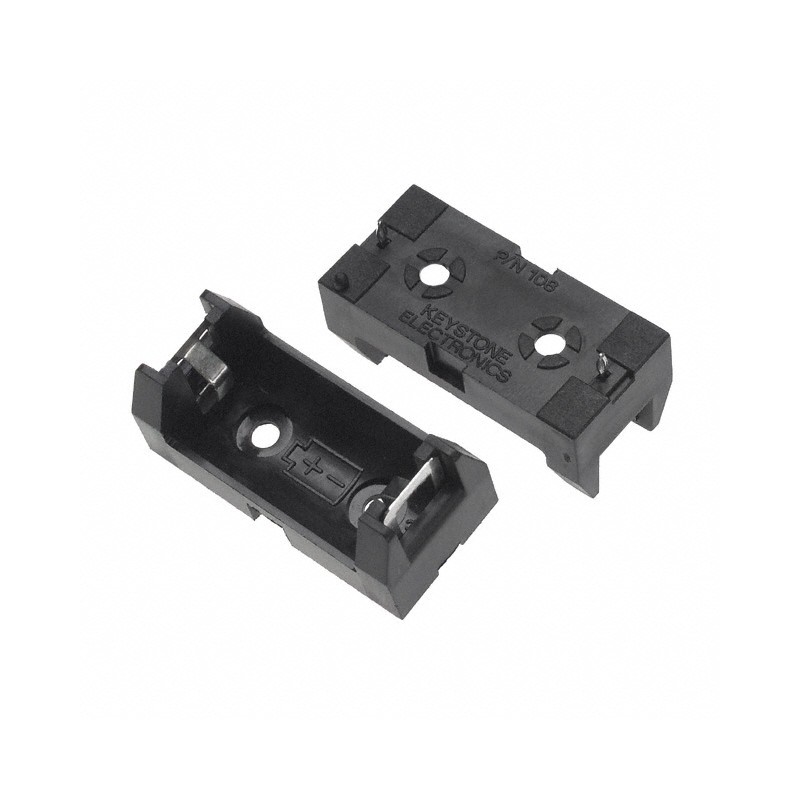 1 pcs : 108 - Battery Holder (Open) 1/2AA 1 Cell PC Pin