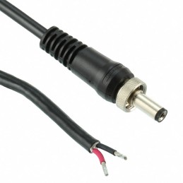 1 pcs : CA761KS07984 - Cable Assembly 2.5mm ID, 5.5mm OD Plug, Thread Lock, Sealed, to Wire Leads Round 6.6' (2.00m)