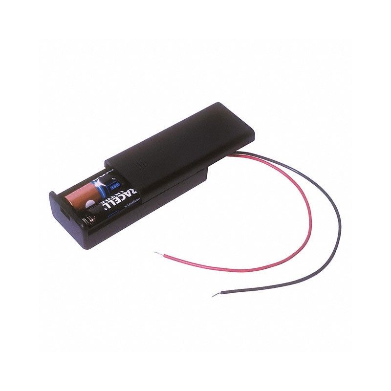 1 pcs : SBH421A - Battery Holder (Covered) AAA 2 Cell Wire Leads - 6' (152.4mm)