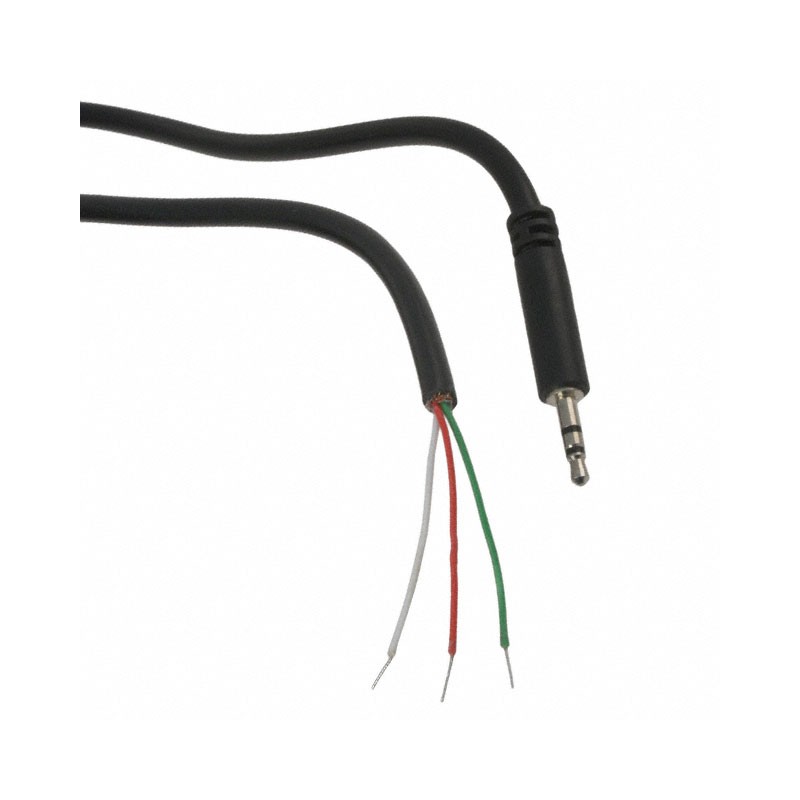 1 pcs : 10-00342 - Cable Stereo (3 Conductor, TRS) Phone Plug, 2.5mm To Cable (Round) 6.0' (1.83m)