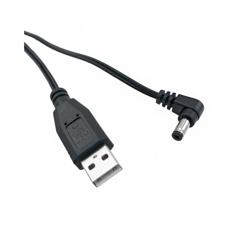 1 pcs : 10-00254 - Cable Assembly Barrel Plug, Right Angle - 1.7mm ID, 4.75mm OD to USB A Male Plug 6.00' (1.83m)