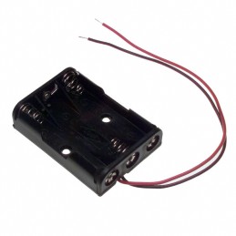 1 pcs : 2480 - Battery Holder (Open) AAA 3 Cell Wire Leads - 6' (152.4mm)