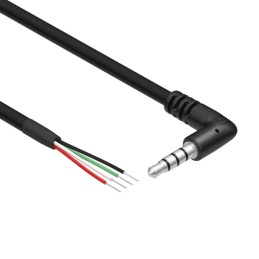 1 pcs : 10-02145 - Cable Stereo (4 Conductor, TRRS) Phone Plug, 3.5mm (1/8'), Right Angle To Cable (Round) 6.0' (1.83m)