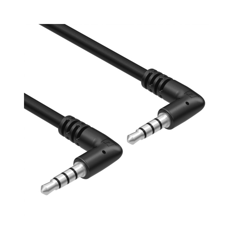 1 pcs : 10-02133 - Cable Stereo (4 Conductor, TRRS) Phone Plug, 3.5mm (1/8'), Right Angle To Phone Plug, 3.5mm (1/8'), Right Ang