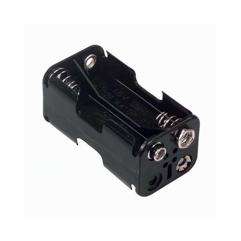 1 pcs : 2476 - Battery Holder (Open) AA 4 Cell 9 Volt Snap Fasteners