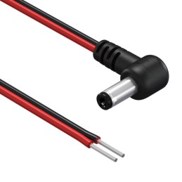 1 pcs : 10-01780 - Cable Assembly 2.1mm ID, 5.5mm OD Plug, Right Angle to Wire Leads Flat 6.0' (1.83m)