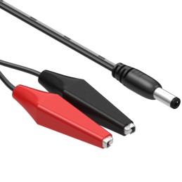 1 pcs : 10-02464 - Cable Assembly Barrel Plug - 2.1mm ID, 5.5mm OD to Alligator Clips (2) 1.00' (304.8mm)