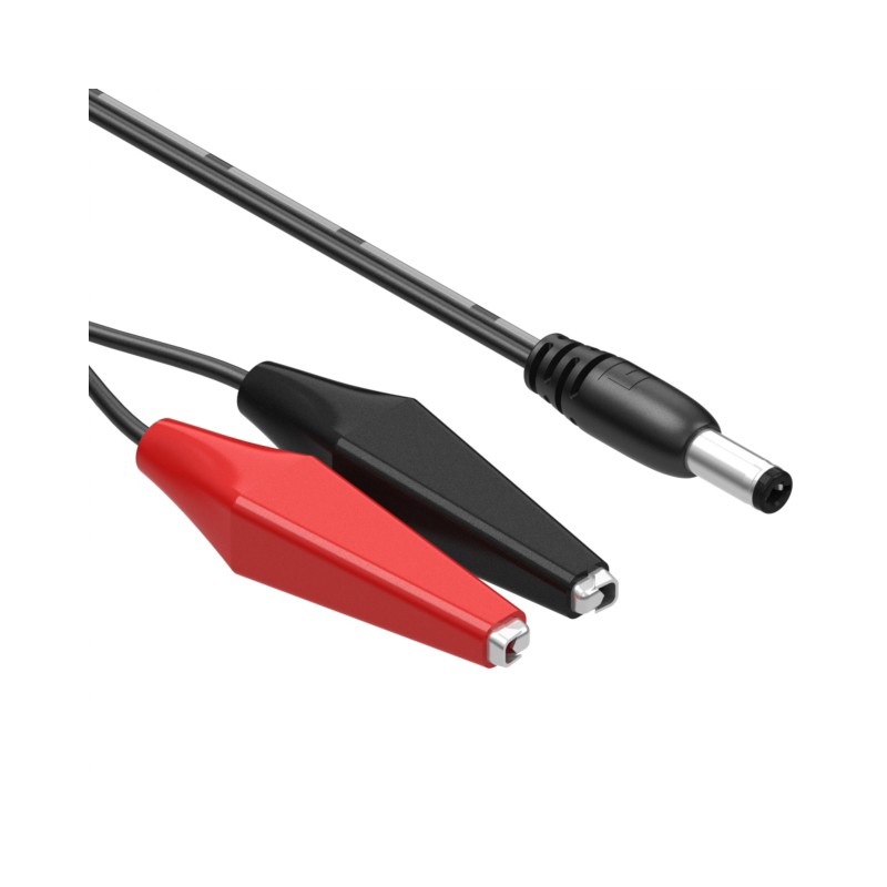 1 pcs : 10-02464 - Cable Assembly Barrel Plug - 2.1mm ID, 5.5mm OD to Alligator Clips (2) 1.00' (304.8mm)