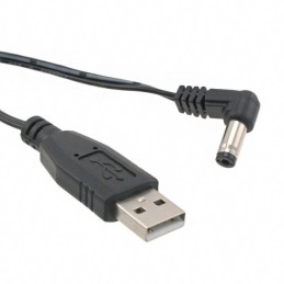 1 pcs : 10-00242 - Cable Assembly Barrel Plug, Right Angle - 2.1mm ID, 5.5mm OD to USB A Male Plug 6.00' (1.83m)