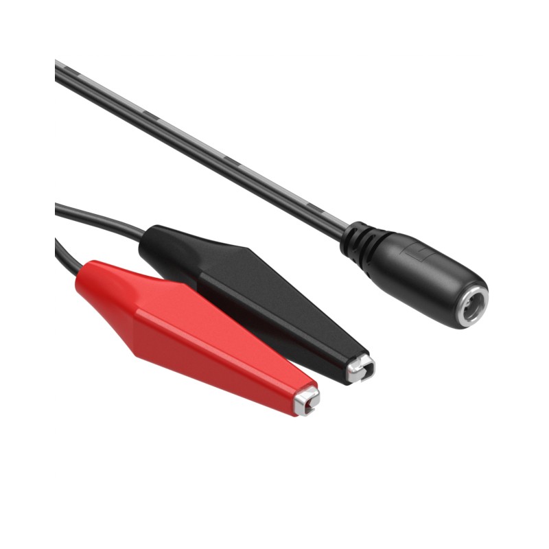 1 pcs : 10-02460 - Cable Assembly Barrel Jack - 2.1mm ID, 5.5mm OD to Alligator Clips (2) 1.00' (304.8mm)